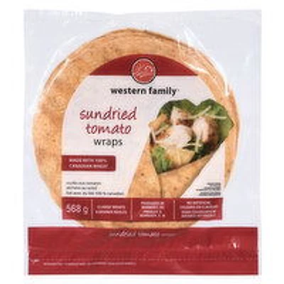 Western Family - Sundried Tomato Large Tortilla Wraps, 8 Pack, 568 Gram