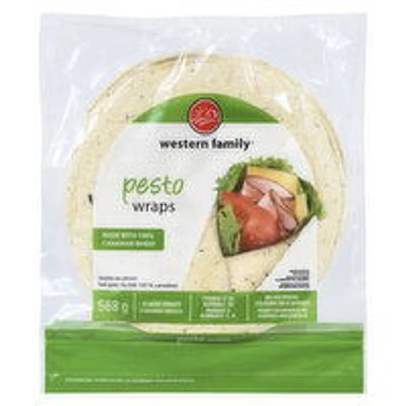 Western Family - Wraps, Pesto Large, 8 Each