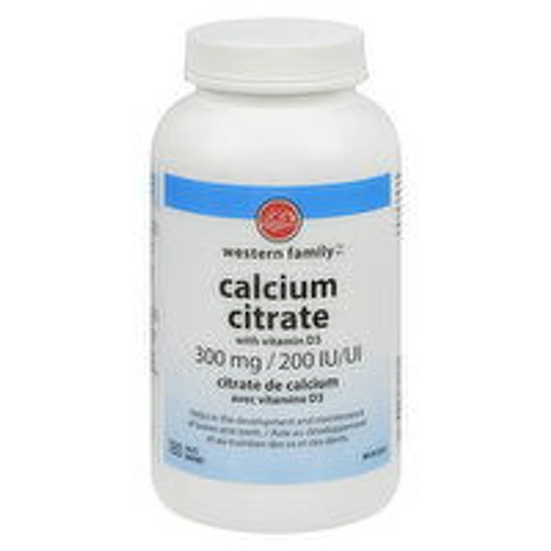 Western Family - Calcium Citrate with Vitamin D, 180 Each