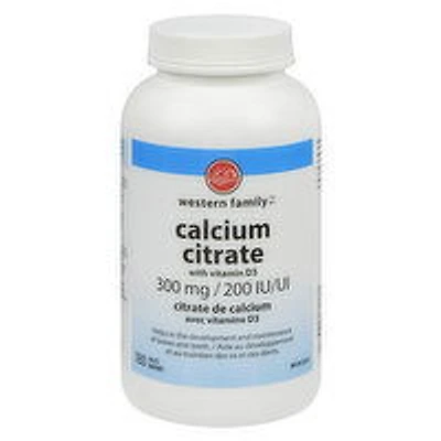 Western Family - Calcium Citrate with Vitamin D, 180 Each