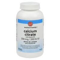 Western Family - Calcium Citrate with Vitamin D, 180 Each