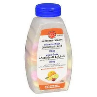 Western Family - WF Calcium Antacid XStrength Fruit, 100 Each