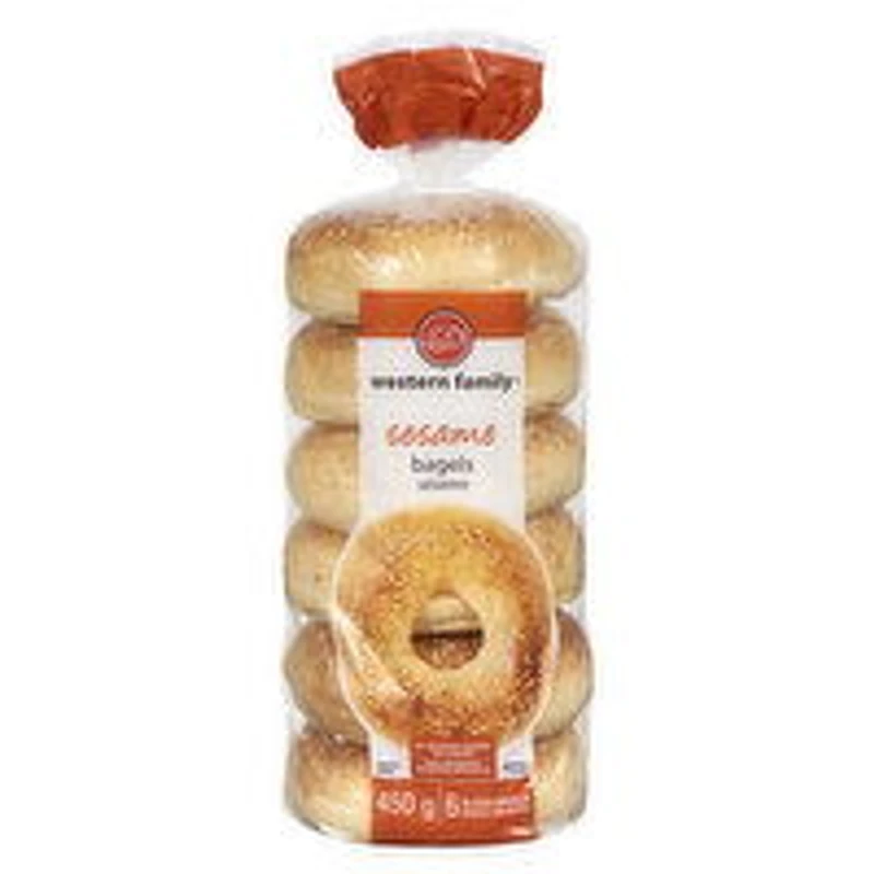 Western Family - Sesame Bagels, 6 Pack, 1 Each