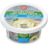 Western Family - Herb & Garlic Light Cream Cheese, 227 Gram