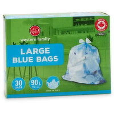 Western Family - Large Blue Bags, 30 Each