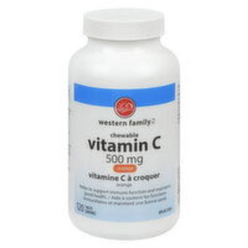 Western Family - Vitamin C Tangy Orange 500mg, 100 Each