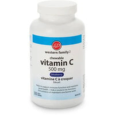 Western Family - Vitamin C Blueberry Tablets, 120 Each