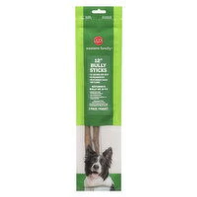 Western Family - Dog Treats - Natural 12" Bully Chew Sticks, 2 Each