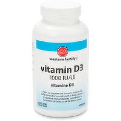 Western Family - Vitamin D 1000IU, 180 Each