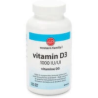 Western Family - WF Vitamin D 1000 IU Softgels, 180 Each