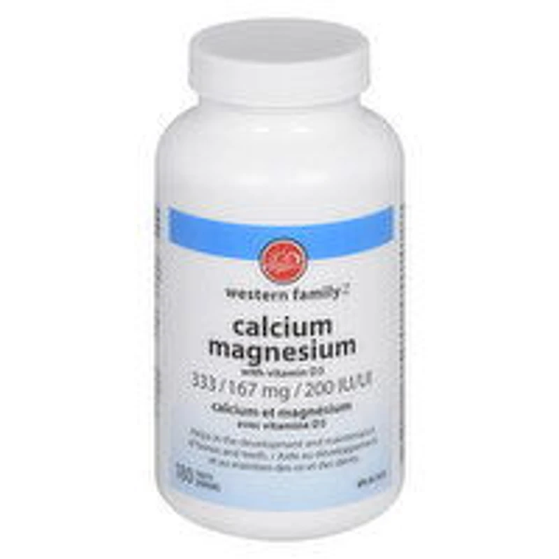 Western Family - Calcium Magnesium with Vitamin D3, 200 Each