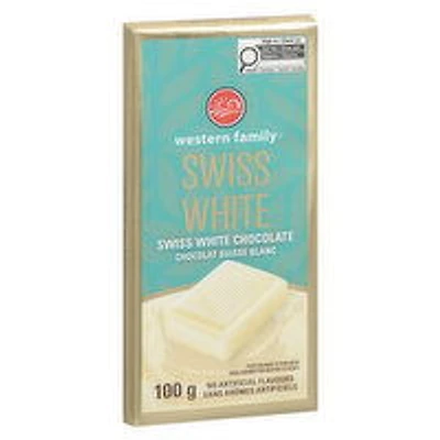 Western Family - Swiss White Chocolate Bar, 100 Gram