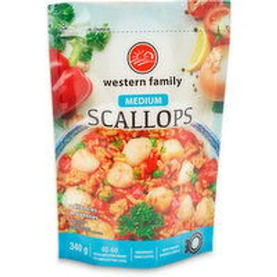 Western Family - Frozen Scallops - Medium, 340 Gram