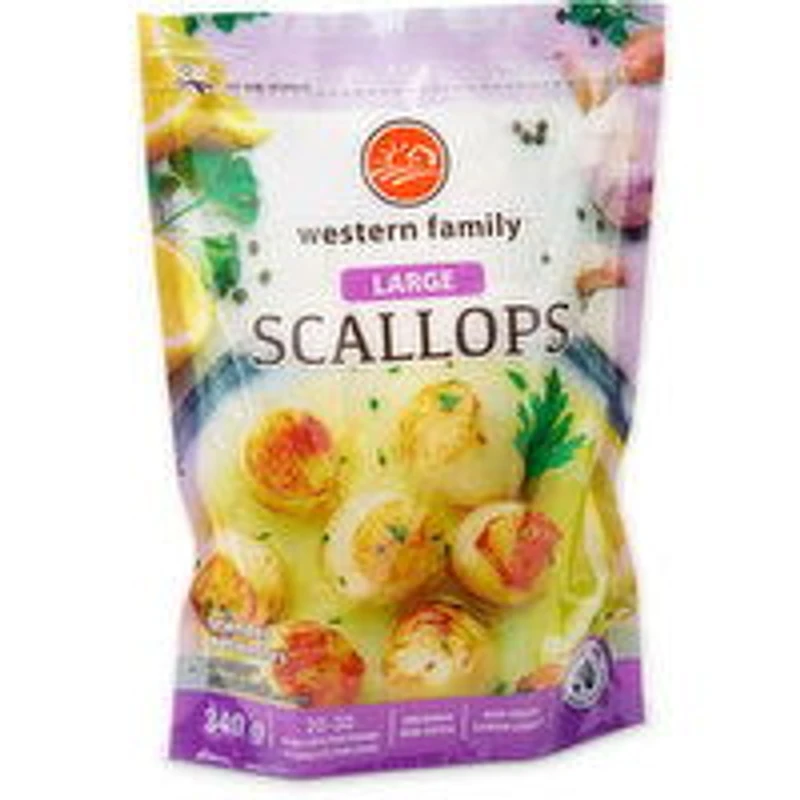 Western Family - Frozen Scallops - Large, 340 Gram
