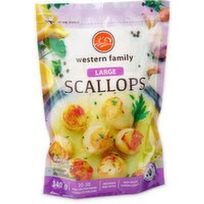 Western Family - Frozen Scallops - Large, 340 Gram