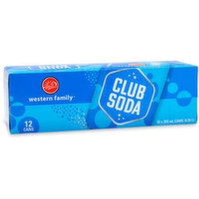 Western Family - Club Soda, 355mL Cans, 12 Each