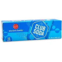 Western Family - Club Soda, 355mL Cans, 12 Each
