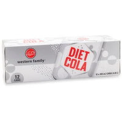 Western Family - Diet Cola, 355 mL Cans, 12 Each