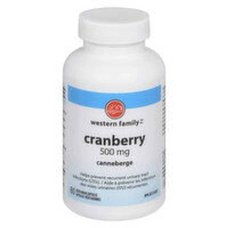 Western Family - Cranberry 500mg Capsules, 80 Each