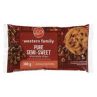 Western Family - Pure Semi Sweet Chocolate Chips, 300 Gram