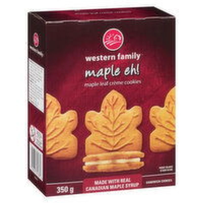 Western Family - Maple Eh! Creme Cookies, 350 Gram