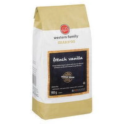 Western Family - Whole Bean Coffee, French Vanilla, 900 Gram
