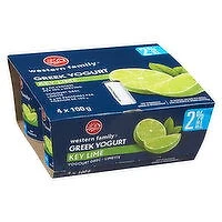 Western Family - Greek Yogurt Key Lime, 2% M.F., 4 Each