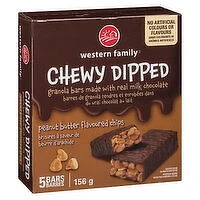Western Family - Granola Bars - Dipped Peanut Butter Chips, 5 Each