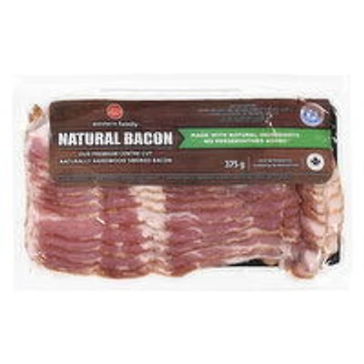 Western Family - Natural Bacon Sliced, 375 Gram