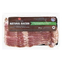 Western Family - Natural Bacon Sliced, 375 Gram