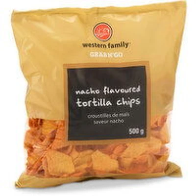 Western Family - Tortilla Chips Nacho, Grab N'Go, 500 Gram