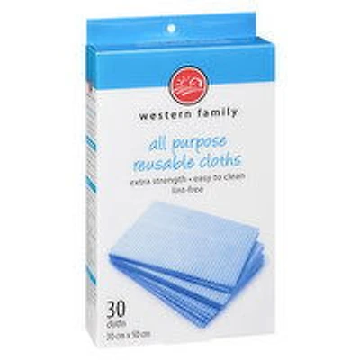 Western Family - All Purpose Reusable Cleaning Cloths, 30 Each