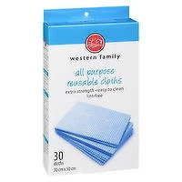Western Family - All Purpose Reusable Cleaning Cloths, 30 Each