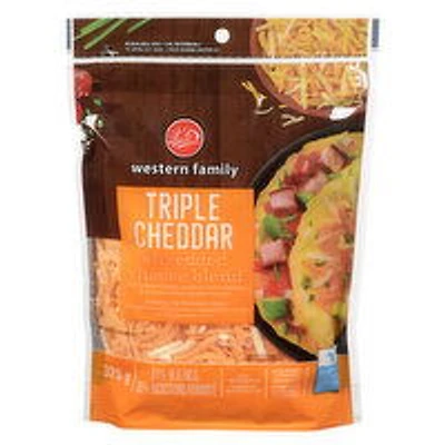 Western Family - Triple Cheddar Shredded Cheese Blend, 320 Gram