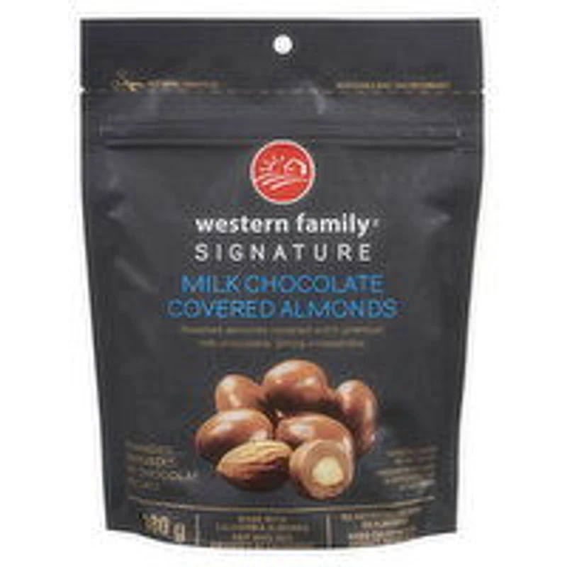 Western Family - Milk Chocolate Almonds, 180 Gram