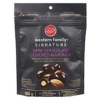 Western Family - Dark Chocolate Covered  Almonds, 180 Gram