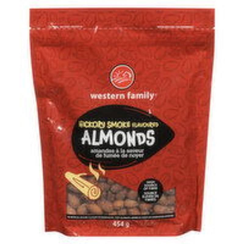 Western Family - Hickory Smoke Flavoured Almonds, 454 Gram