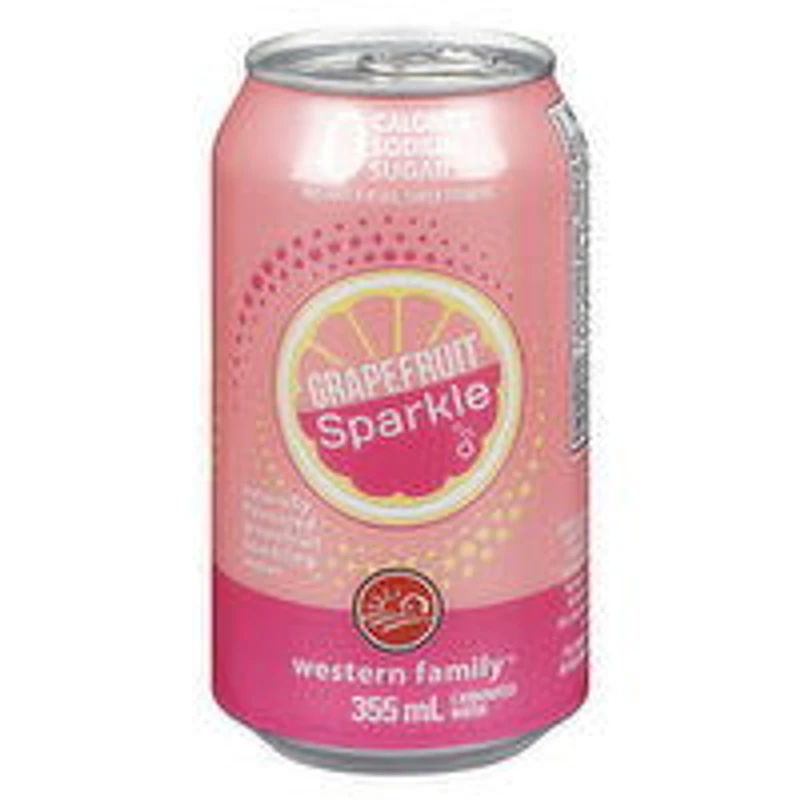 Western Family - Grapefruit Sparkle Sparkling Water, 355 Millilitre