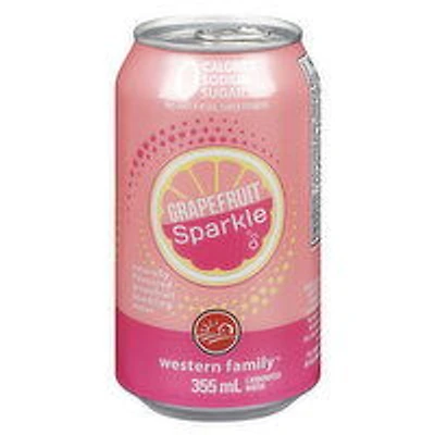 Western Family - Grapefruit Sparkle Sparkling Water, 355 Millilitre