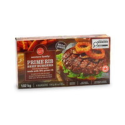 Western Family - Prime Rib Burgers, 6 Each