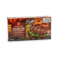 Western Family - Prime Rib Burgers, 6 Each