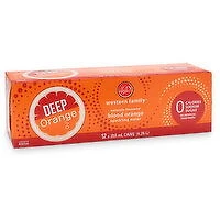 Western Family - Deep Orange Sparkling Water, 355mL Cans, 12 Each