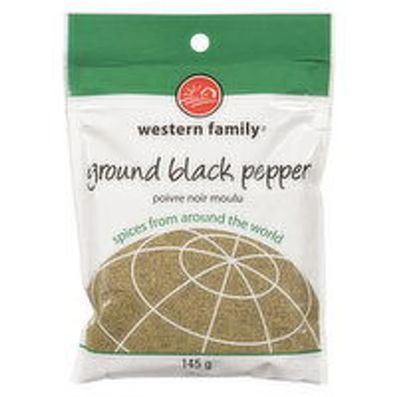 Western Family - Ground Black Pepper, 145 Gram