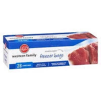 Western Family - Freezer Bags - Large, 28 Each