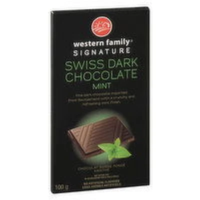 Western Family - Signature Swiss Dark Chocolate - Mint, 100 Gram