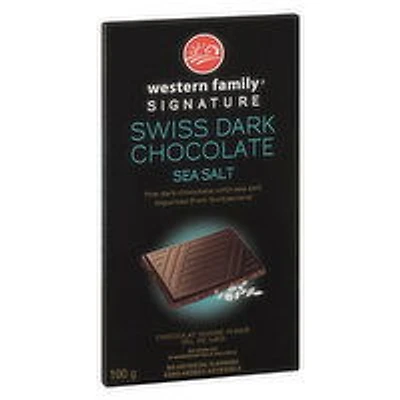 Western Family - Signature Swiss Dark Chocolate - Sea Salt, 100 Gram