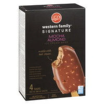 Western Family - Signature Ice Cream Bars - Mocha Almond, 4 Each