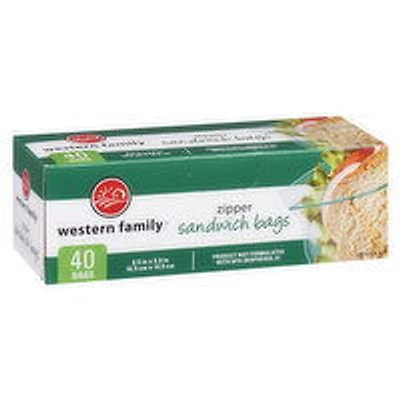 Western Family - Zipper Sandwich Bags - 40 Bags, 40 Each