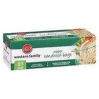 Western Family - Zipper Sandwich Bags - 40 Bags, 40 Each