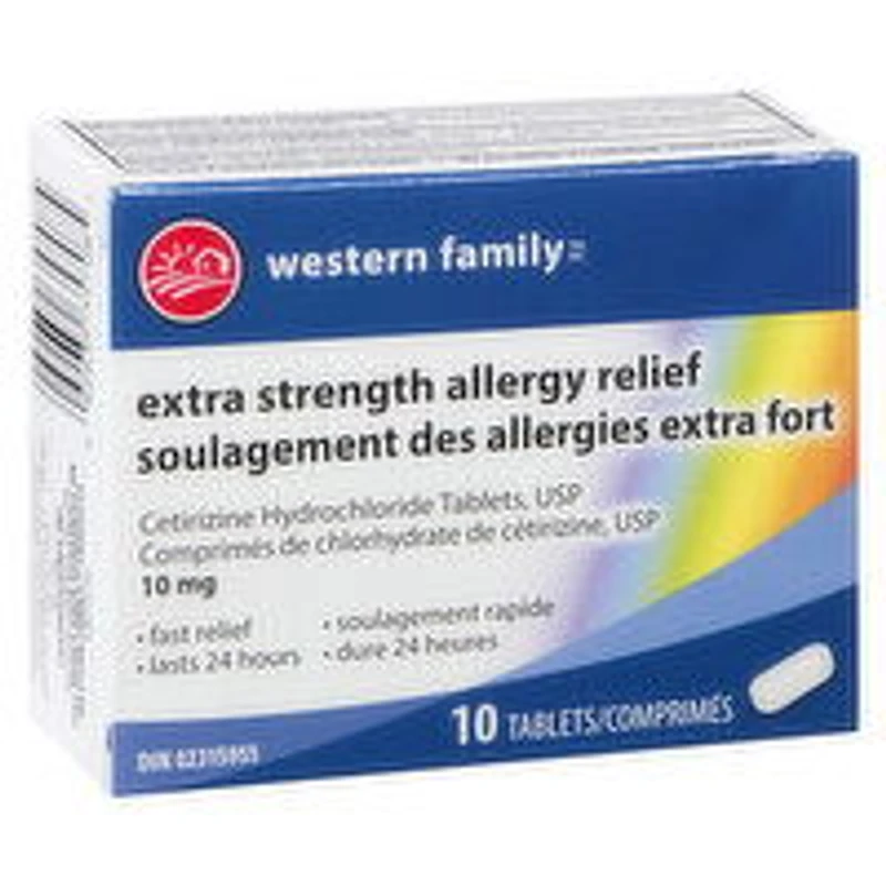 Western Family - Allergy Relief - Extra Strength 10 Tablets, 10 Each